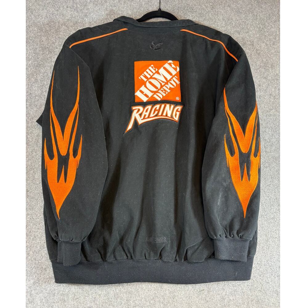 VTG Y2K Tony Stewart NASCAR Racing Jacket Mens Black Flame Chase Authentics 2XL